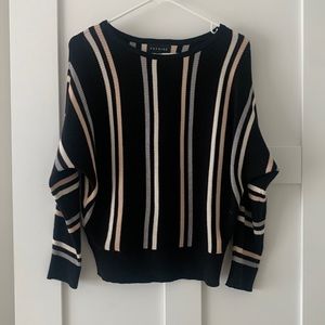 Premise - New black, white and tan striped sweater